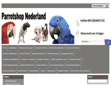 Tablet Screenshot of parrotshopnederland.nl